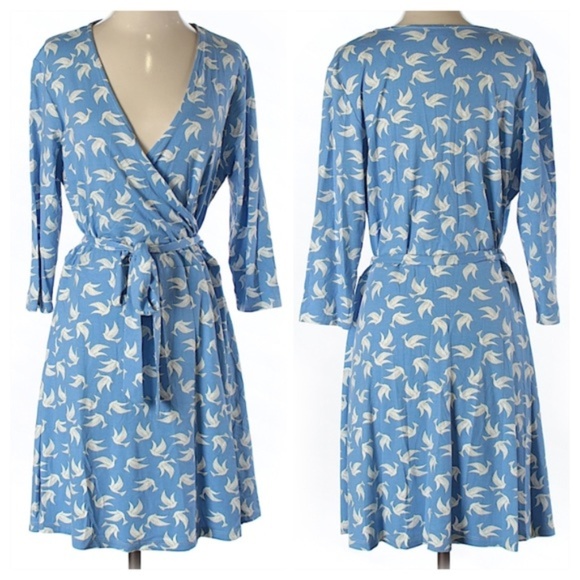 Anthropologie Dresses & Skirts - Soft Surroundings Paradise Dove Bird Wrap Dress